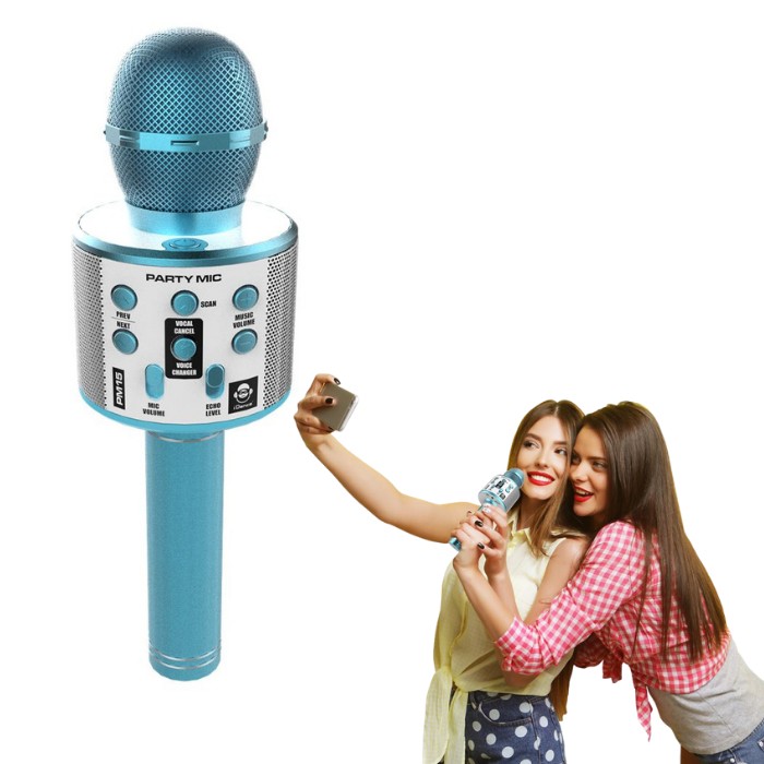 pude Bukser Lav en seng iDance Party Mic PM15 - 7-in-1 bluetooth karaoke traadløs mikrofon med  flere funktioner - blaa PM15 (BL) Gift box