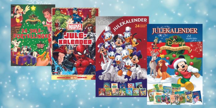 Julekalender med Disney og Marvel bøker