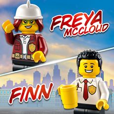 Brannslukkingsmoro med kjente karakterer fra LEGO® City Tv-serien