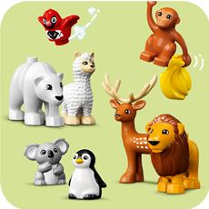 Lego Duplo 10975 lekesett med 22 dyrefigurer fra 7 kontinenter