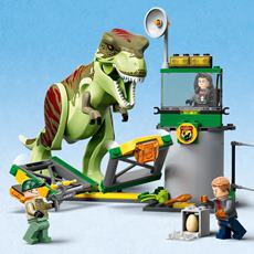 Lek at t-rex dinosauren rømmer med Lego Jurassic World lekesett med fellbart gjerde