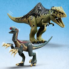 Lego Jurassic World sett med gigantosaurus og therizinosaurus