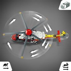 Lego helikopter med motor og roterende rotor