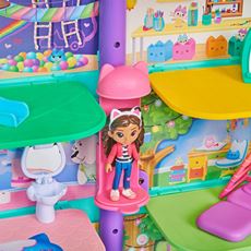 Gabbys dukkehus legesæt med elevator og dukkehus-leveringer - ligesom i Netflix-serien