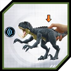 Jurassic WOrld Scorpious Rex som glefser og brøler en skremmende lyd