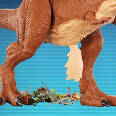 Stor Jurassic world t-rex figur som får plass til 202 mini action dinosaur-figurer