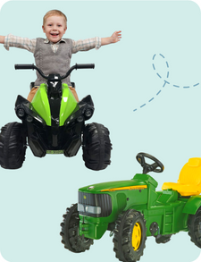 El-bilar och traktorer för barn